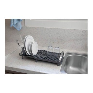 MINIESCURRIDOR DE VAJILLA TRAMONTINA CON SECADOR Y PORTACUBIERTOS GRAFITO