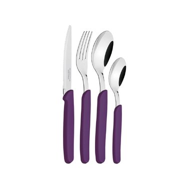 SET. CUBIERTOS TRAMONTINA MORADO. X24 PZ ACE.INOX. - 3
