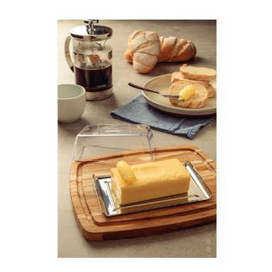 MANTEQUILLERA TRAMONTINA ACE. INOX.TAPA TRANSPARENTE