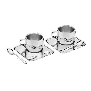 JUEGO DE TAZAS TRAMONTINA PARA TE O CAPPUCCINO 6 PZ ACE. INOX.