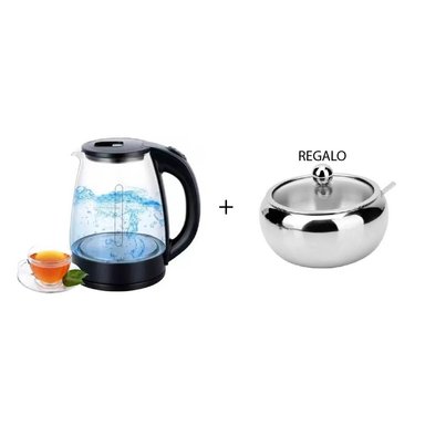 HERVIDOR  VIDRIO CON ILUMINACIÓN + AZUCARERO DE REGALO