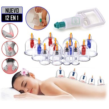 VENTOSAS MASAJES KIT 12 PIEZAS