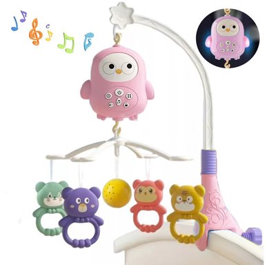 MOVIL PARA CUNA AVES CON LUCES Y SONIDOS 368-20 ROSADO