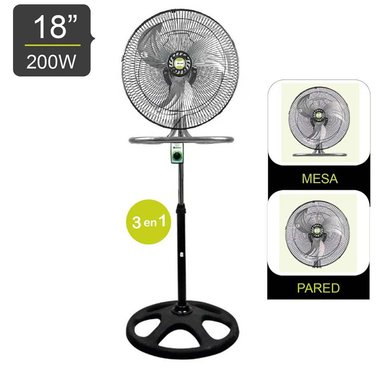 VENTILADOR DE PIE BOSSKO BK-8218VI 200 WATTS PEDESTAL 18"