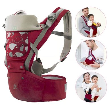 CANGURO BEBÉ ERGONÓMICO BALLENA 3 EN 1 VINO