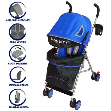 COCHE BASTÓN PARA BEBE KANSO BK6120 AZUL