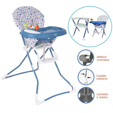 SILLA DE COMER BADALA 2 EN 1 PLEGABLE AZUL