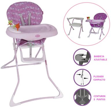 SILLA DE COMER BADALA 2 EN 1 PLEGABLE MORADO