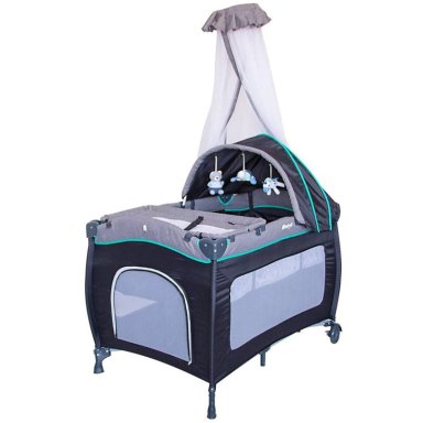 CUNA CORRAL SALLY 716 + COLCHÓN DE 4' + BAÑERA CELESTE - 2