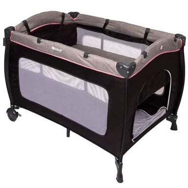 CUNA CORRAL MECEDORA SALLY 716 + TINA PLEGABLE ROSADO - 3