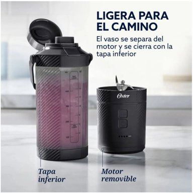 LICUADORA PORTÁTIL OSTER GOMAX, 590 ML , PARA SMOOTHIES, NEGRO, BLSTGFP-B20 - 7