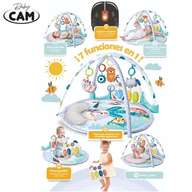 GIMNASIO PIANO MUSICAL BABY CAM 7 EN 1 TURQUESA - 4