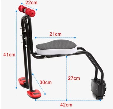 ASIENTO BICICLETA TIANYUAN CHILD SEAT ROJO PARA BEBE O NIÑO - 2