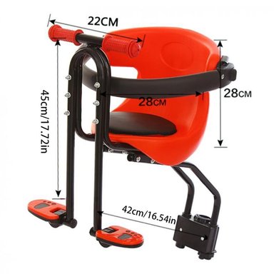 ASIENTO BICICLETA TIANYUAN BABY SEAT ROJO PARA BEBE O NIÑO - 2