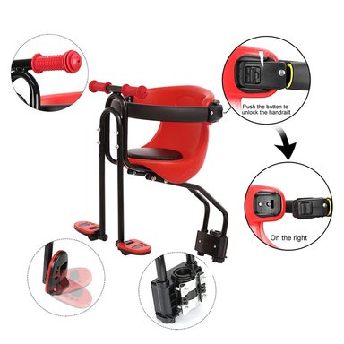 ASIENTO BICICLETA TIANYUAN BABY SEAT ROJO PARA BEBE O NIÑO - 3