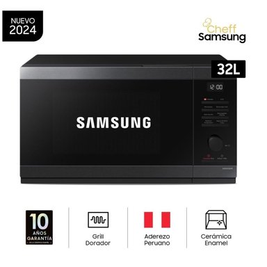 MICROONDAS SAMSUNG MG32DG4524AGPE CHEF CON DORADOR ACERO INOXIDABLE 32L