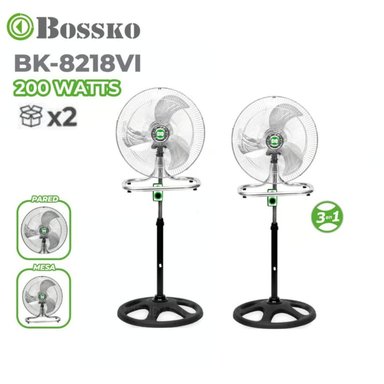 VENTILADOR BOSSKO BK-8218VI 200 W 3 EN 1 18 ' X 2 UNIDADES