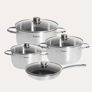 JUEGO DE OLLAS DE ACERO INOXIDABLE 8 PIEZAS FZ-976AE
