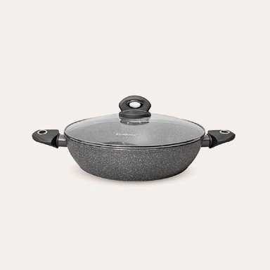 PEROL DE ULTRAGRANITO DE 3 PIEZAS CON TAPA DE VIDRIO TEMPLADO Y RECUBRIMIENTO ANTIADHERENTE (FZ-X432TM)