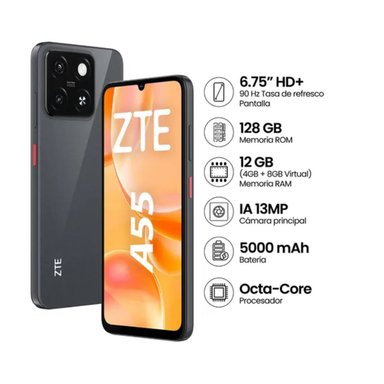 CELULAR LIBRE ZTE A55 6.75' 128GB 4GB RAM BLACK - 2