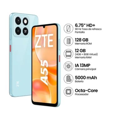 CELULAR LIBRE ZTE A55 675 128GB 4GB RAM BLUE