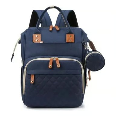 MOCHILA PAÑALERA CON MONEDERO - AZUL