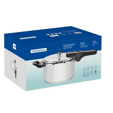 OLLA A PRESIÓN TRAMONTINA BRAVA EN ACERO INOX 22 CM 6L 62416220 - 2