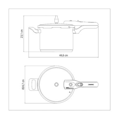OLLA A PRESIÓN TRAMONTINA BRAVA EN ACERO INOX 22 CM 6L 62416220 - 4