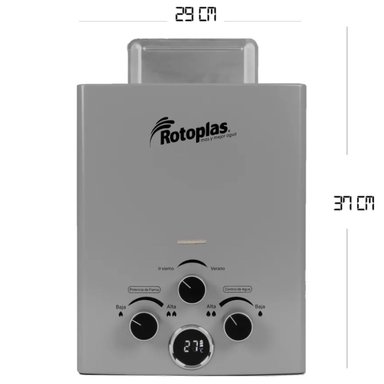 CALENTADOR DE AGUA A GAS ROTOPLAS MULTIFLOW 7 LITROS GN - 2