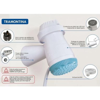 DUCHA ELECTRICA TRAMONTINA 5500W TRES TEMPERATURAS USO DOMESTICO - 4