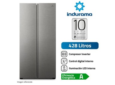 REFRIGERADORA INDURAMA RI-769 SIDE BY SIDE NO FROST 428LT SBS BOTTOM FREEZER - 1