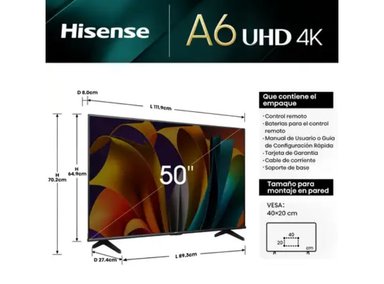 TELEVISOR 50" 4K ULTRA HD SMART TV 50A6N HISENSE - 2