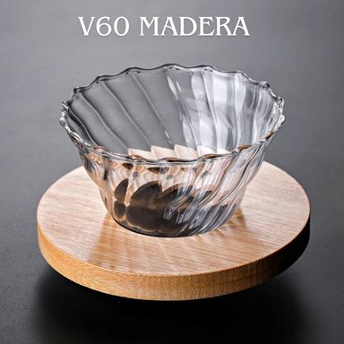 DRIPPER V60 VIDRIO 1 4 TAZAS BASE MADERA