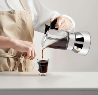 CAFETERA MOLINILLO MOKA ITALIANA ACERO Y VIDRIO 4 TZ