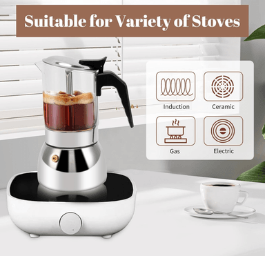 CAFETERA MOKA ACERO MOKA ITALIANA EN ACERO Y VIDRIO 9 TZ