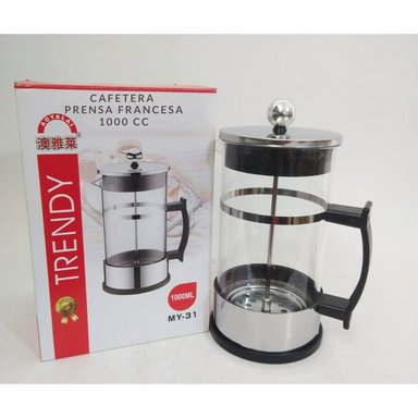 CAFETERA FRANCESA PLATEADA 1000 ML
