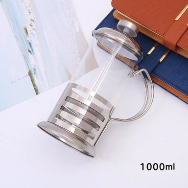 CAFETERA SILVER PRENSA FRANCESA 1000 ML PLATEADA