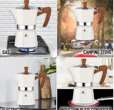 CAFETERA MOKA ITALIANA VINTAGE blanco 6TZ