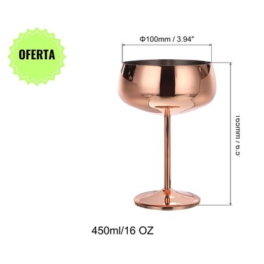 COPA DE CHAMPÁN COBRE VINTAGE ACERO INOXIDABLE 450 ML