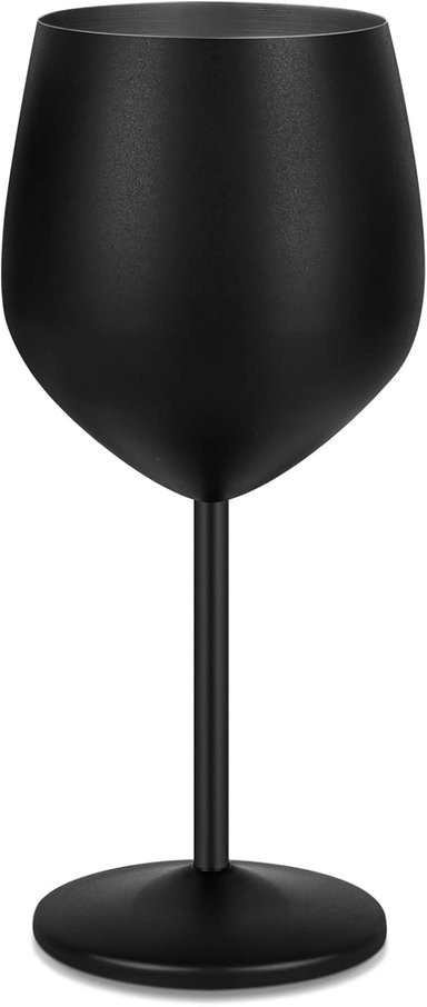 COPA DE VINO EN ACERO INOXIDABLE NEGRO