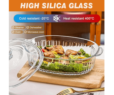 CACEROLA OVALADA DE VIDRIO 1.8L