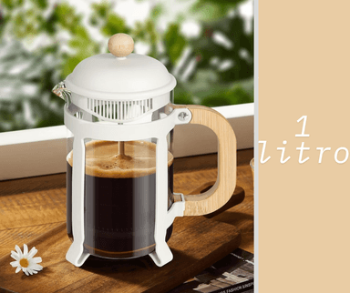 CAFETERA PRENSA BAMBU BLANCO 1000 ML