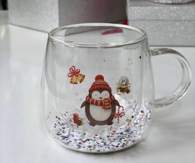 TAZA NAVIDEÑA DOBLE VIDRIO