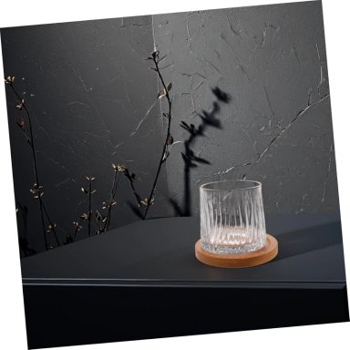 VASO GIRATORIO CON BASE DE MADERA