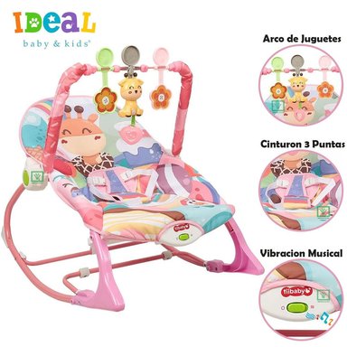MECEDORA IDEAL BABY & KIDS KIMMY BEBES MUSICAL Y VIBRADOR ROSADO