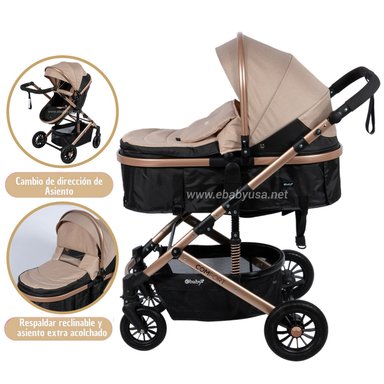 COCHE CUNA MOISÉS DE LUJO «COMFORT» BEIGE