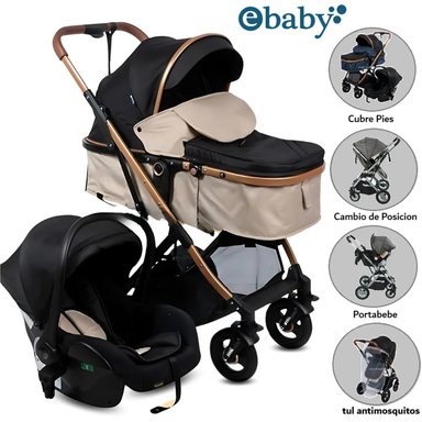 COCHE MOISÉS TRAVEL SYSTEM «RONDA PLUS» CON PORTA BEBÉ BEIGE