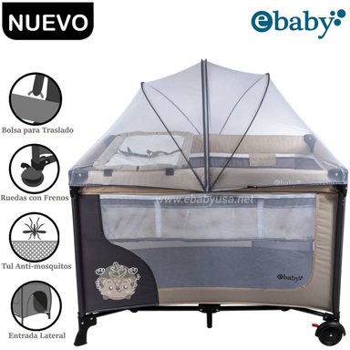 CUNA CORRAL EBABY CON CAMBIADOR HAPPY DREAM BEIGE