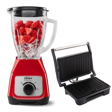 LICUADORA OSTER TRITURA HIELO 2 VELOCIDADES BLSTKAGRRD + MINI GRILL  IG2314