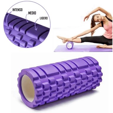 FOAM ROLLER 35CM RODILLO DE ESPUMA PARA MASAJE MORADO